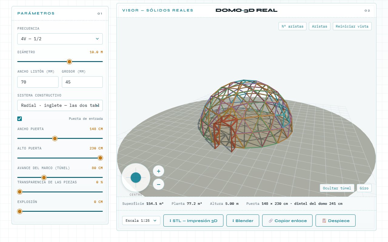 Domo 3D: diseña tu domo geodésico de madera pieza a pieza